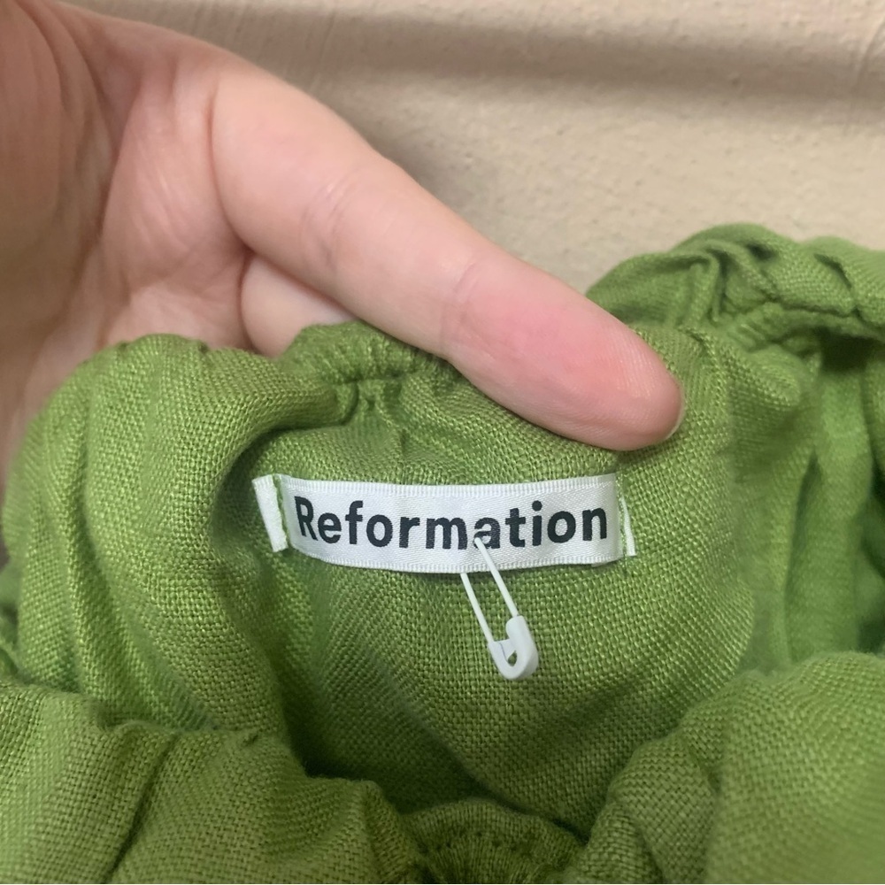 Reformation Ruskin Linen Top Size XS Green - Picture 4 of 9